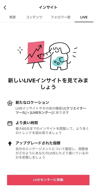 『LIVE』タブ