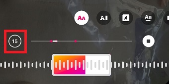 バーの左側にある数字をタップ