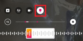 四角が表示されているボタンをタップ