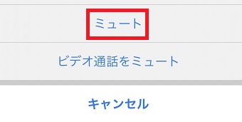 『ミュート』をタップ