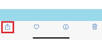 共有ボタンをタップ