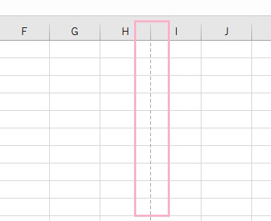 列と行に点線が挿入された