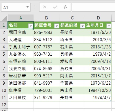 データのインポートができた