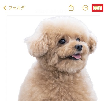 『完了』をタップ