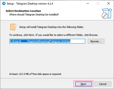 「Next」をクリック