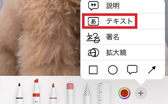 『テキスト』をタップ