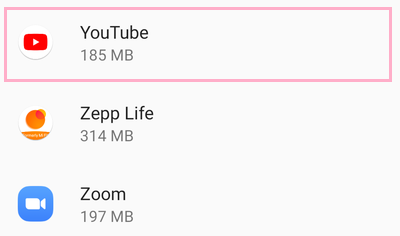 「Youtube」をタップ