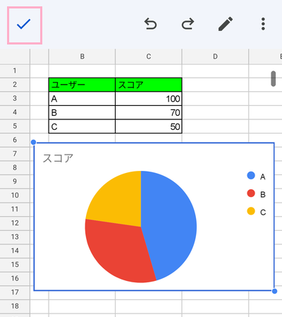 画面左上の「完了」ボタンをタップ