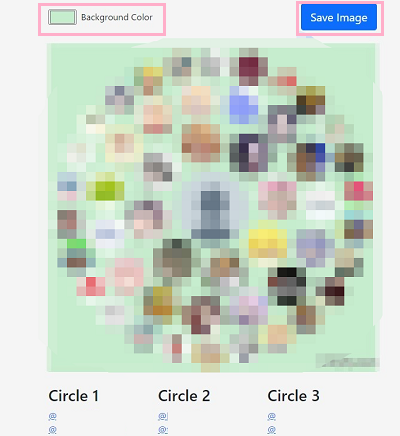 「Background Color」・「Save Image」ボタンが上に表示されている