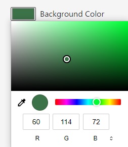 「Background Color」のカラーパレット