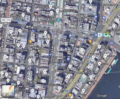 航空写真表示へ切り替えることができた