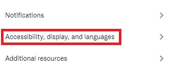 『Accessilbility,display,and languages』をクリック