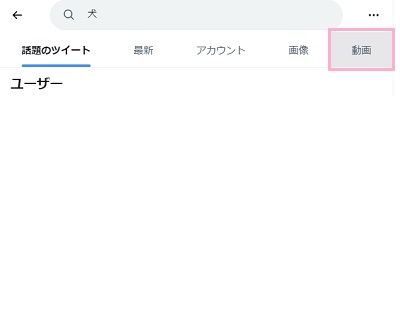 「動画」タブをクリック