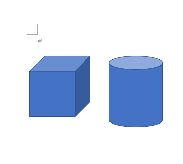 円柱と立方体の図形が描けた