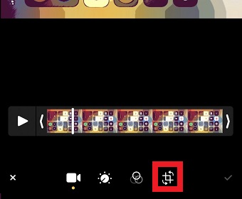 回転のマークをタップ