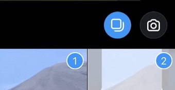 投稿したい写真を複数枚タップ