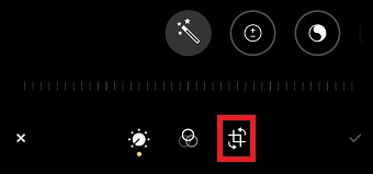 回転のマークをタップ