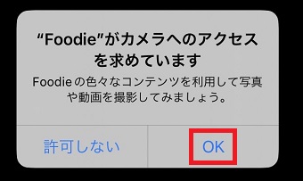 「OK」をタップ