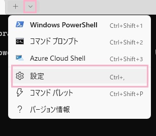 「設定」をクリック