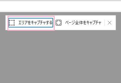 「エリアをキャプチャする」が選択されている