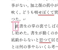 ページ区切りを挿入したい箇所にカーソルを置く