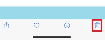 ゴミ箱をタップ