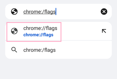 アドレスバーに「chrome://flags」と入力