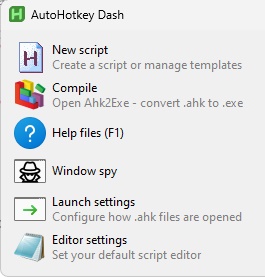 「AutoHotkey Dash」ウィンドウ