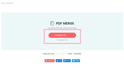 「CHOOSE FILE」ボタンをクリック