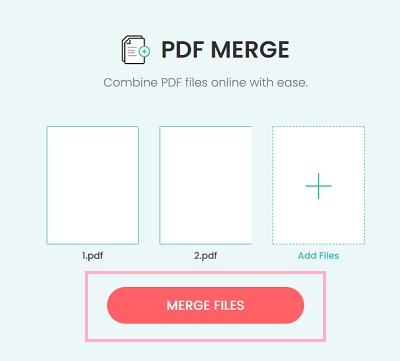 「MERGE FILES」ボタンをクリック
