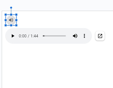 音声ファイルのアイコンは、ドラッグで任意の場所に配置できる