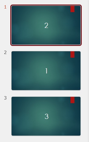 スライドの順番を入れ替えることができた