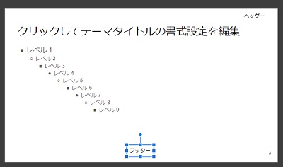 フッター部分にテキストを入力