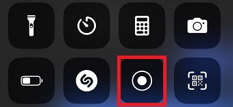 「画面録画」のマークをタップ