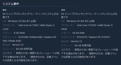 システム要件を確認