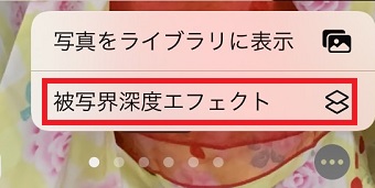「被写界深度エフェクト」をタップ