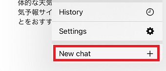 「New chat」をタップ