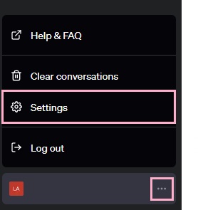 「…」ボタン→「Settings」をクリック