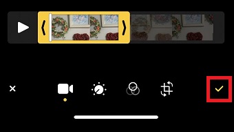 チェックマークをタップ