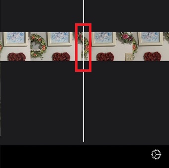 分割したい始めの位置に白い線を合わせる