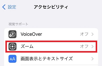 「ズーム」をタップ