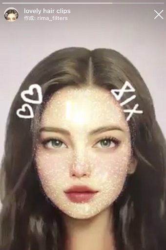 「lovely hair clips」の加工