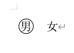 文字を丸で囲むことができた