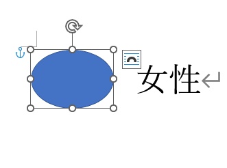 楕円に塗りつぶしの色が付いてしまっている