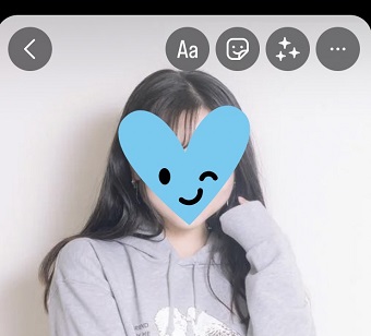 スタンプの大きさを顔が隠れるぐらいに調整