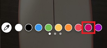 文字の色を選んで長押し