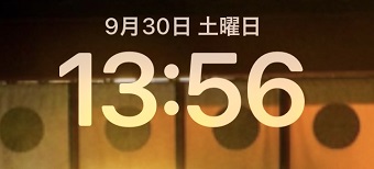 ロック画面の時計