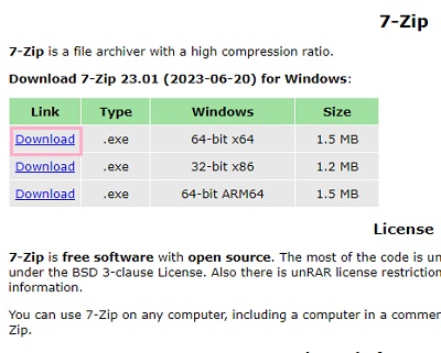 64bit版の「Download」ボタンをクリック
