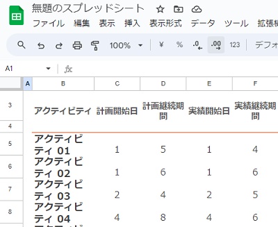 スプレッドシートでExcelのファイルを開くことができた