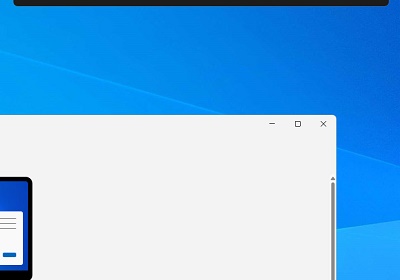 画面上部にバーが表示されている